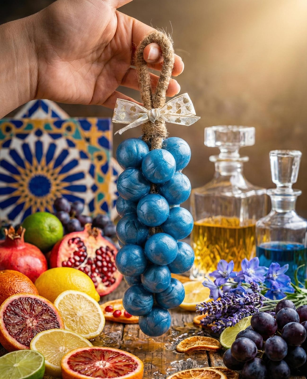 🍇 Jabón Artesanal en Forma de Racimo de Uvas