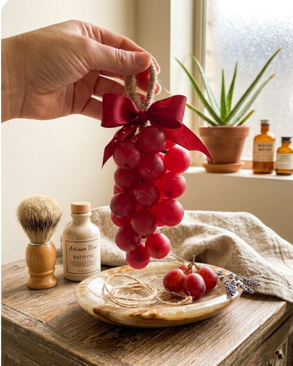 🍇 Jabón Artesanal en Forma de Racimo de Uvas